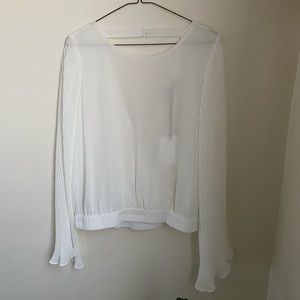 Farrow Sheer Long Sleeve Open back Blouse